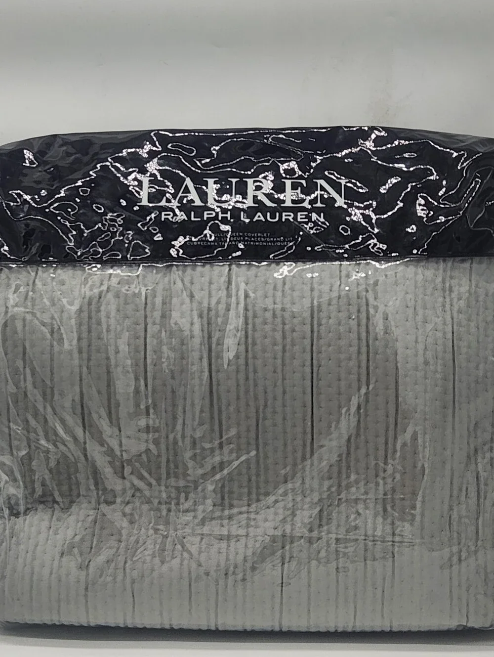 Lauren Ralph Lauren Spencer Matelasse Full/Queen Coverlet Grey Store Display